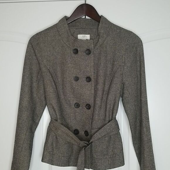 Ann Taylor LOFT Double-Breasted Herringbone Career Jacket - Picture 2 of 9